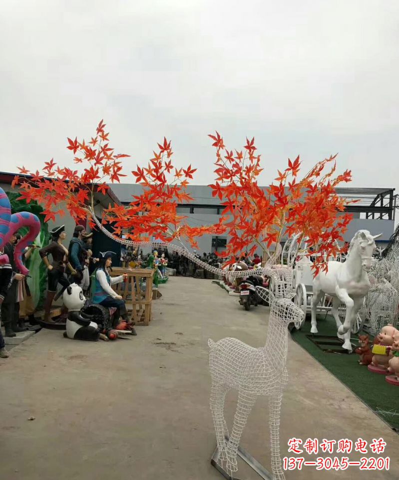 泰州不锈钢麋鹿雕塑精美的艺术品