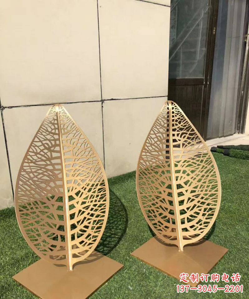 泰州不锈钢树叶雕塑,精致典雅