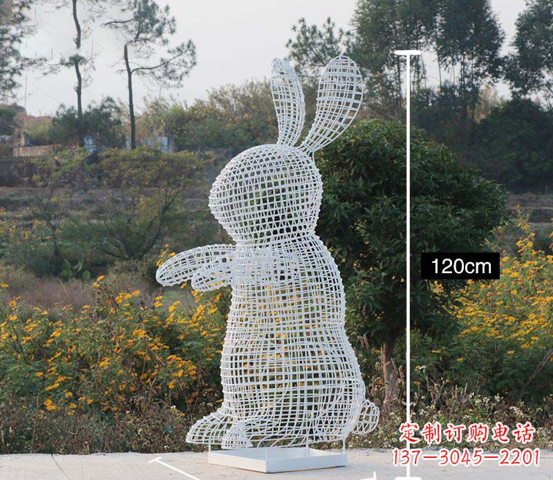 泰州精致的不锈钢镂空兔子雕塑