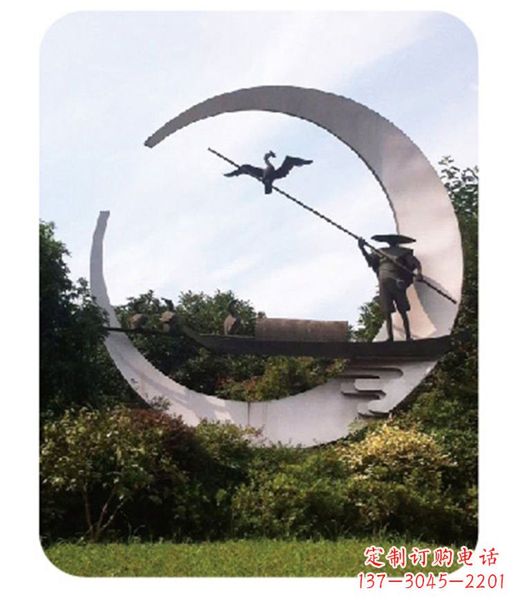 泰州不锈钢鸬鹚雕塑