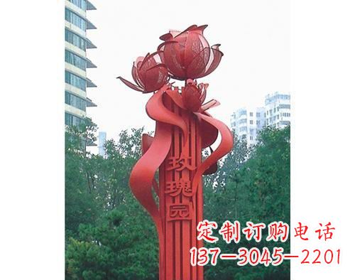 泰州不锈钢玫瑰雕塑精美艺术之美