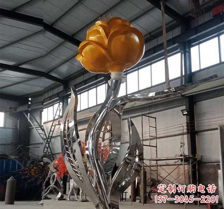 泰州不锈钢玫瑰花雕塑一款非凡的艺术品