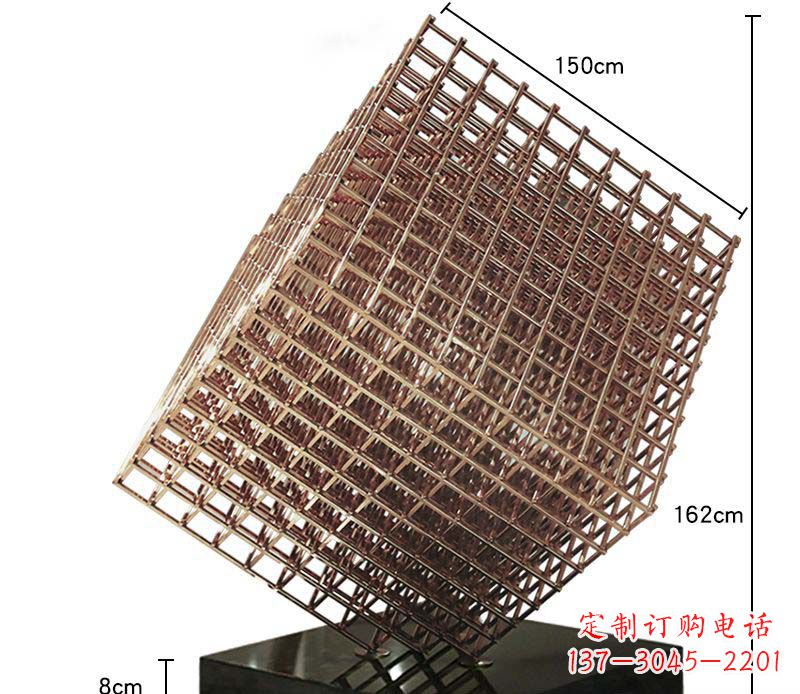 泰州玫瑰金色几何雕塑