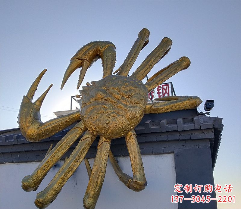 泰州不锈钢螃蟹雕塑精美而又经久不衰