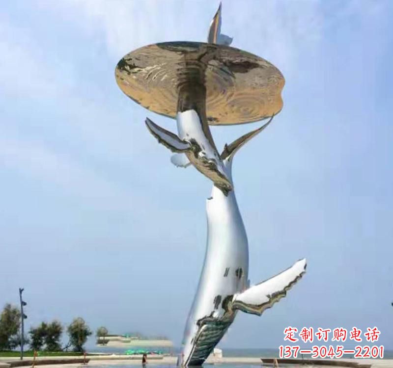 泰州不锈钢抛光海豚雕塑