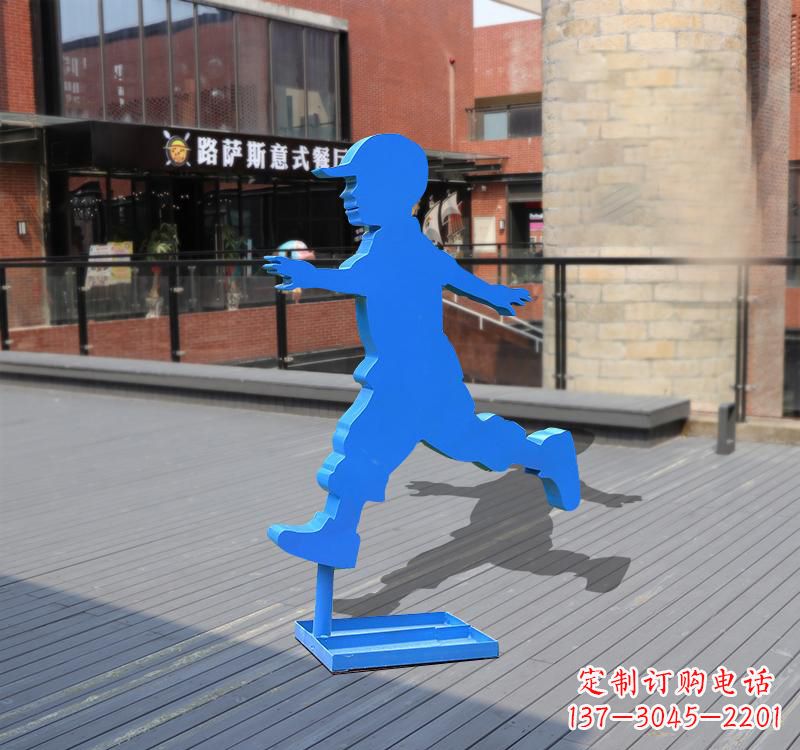 泰州儿童雕塑不锈钢跑步儿童雕塑