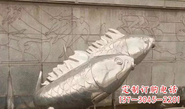 泰州不锈钢喷泉鱼雕塑美丽装点城市