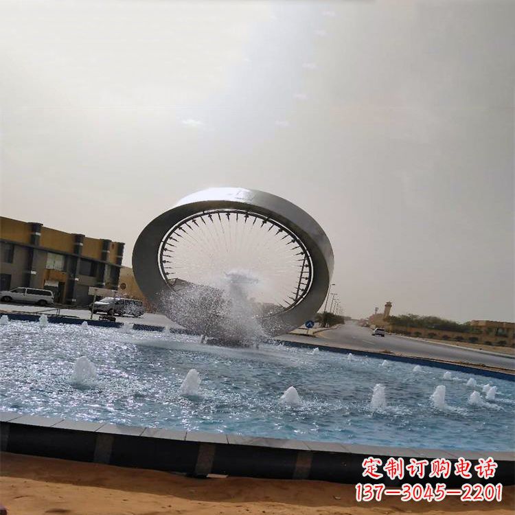 泰州精美不锈钢喷泉雕塑,增添环形绿景魅力