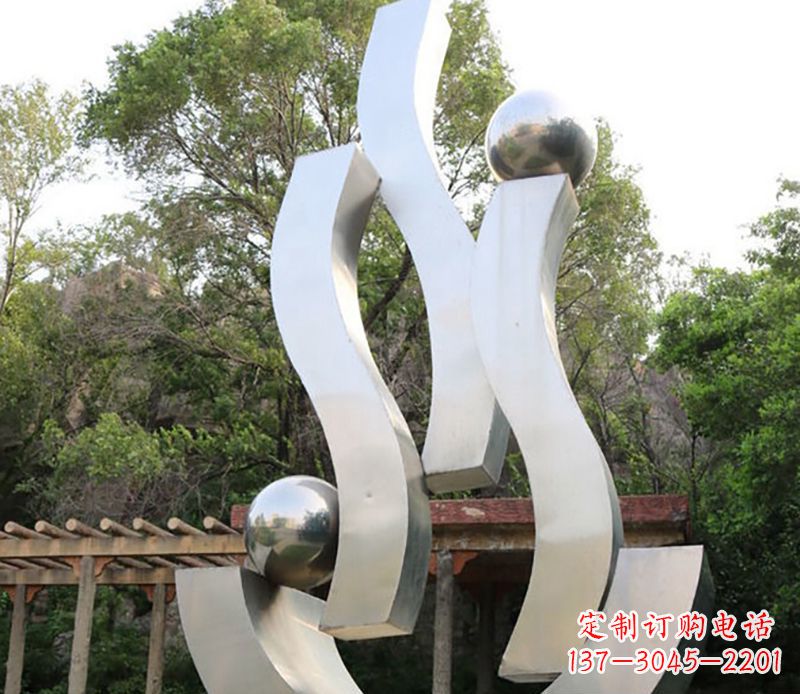 泰州景观雕塑现代不锈钢飘带