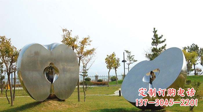 泰州不锈钢苹果雕塑象征新生活的精神