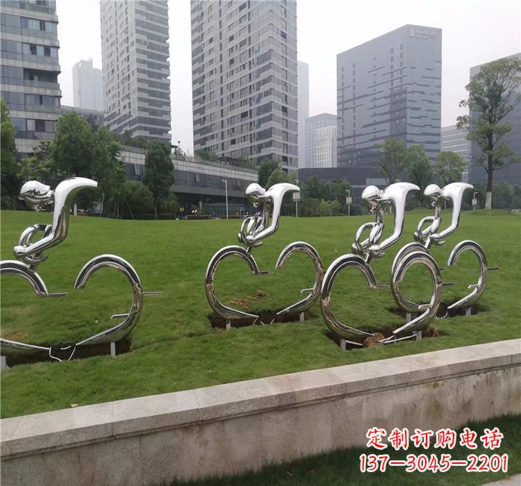 泰州不锈钢自行车雕塑美丽的艺术绽放