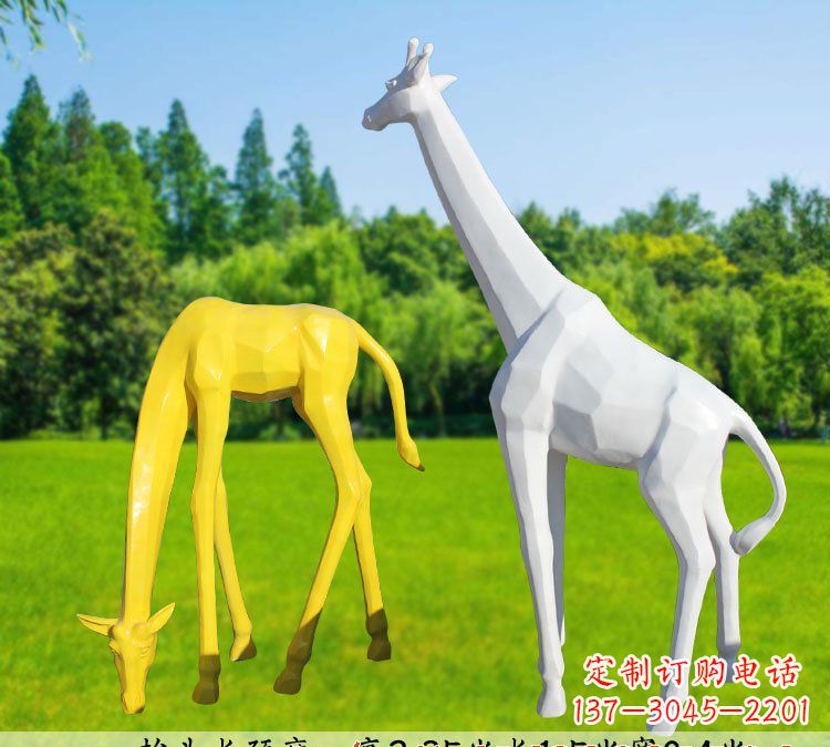 泰州不锈钢长颈鹿雕塑完美结合美丽与耐久