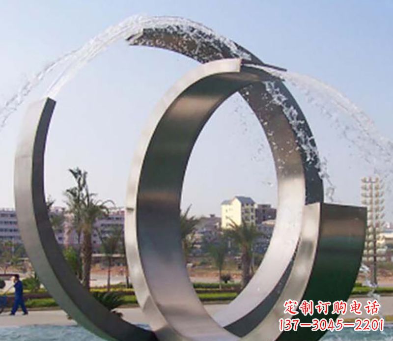 泰州不锈钢情侣戒指雕塑象征爱情的永恒之物