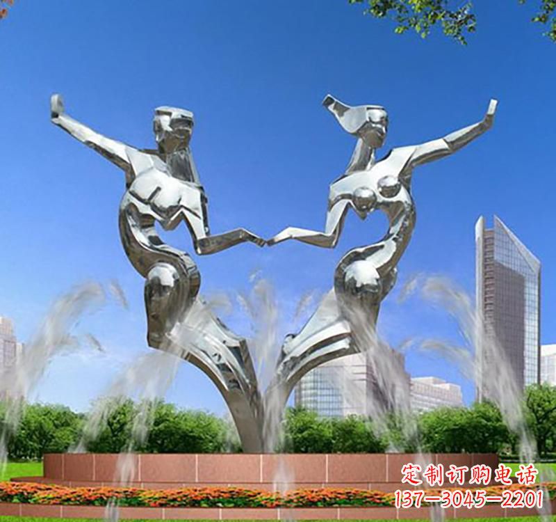 泰州不锈钢情侣雕塑浪漫永恒的象征