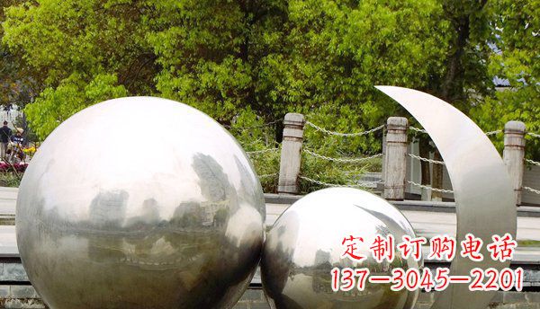 泰州不锈钢球形地球月亮雕塑精美的艺术之作