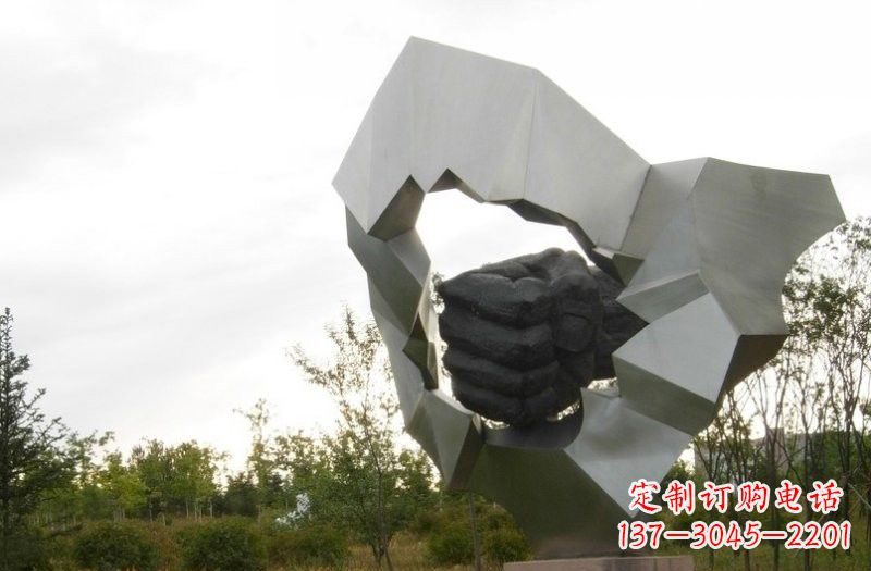 泰州不锈钢拳头雕塑雕刻象征勇气和力量