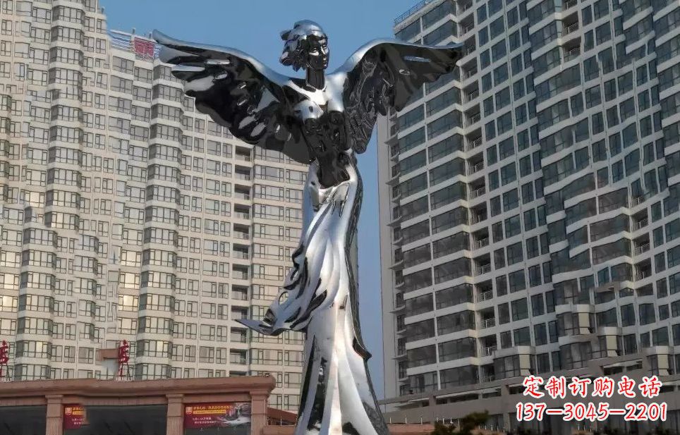 泰州不锈钢天使雕塑传递着美丽与希望