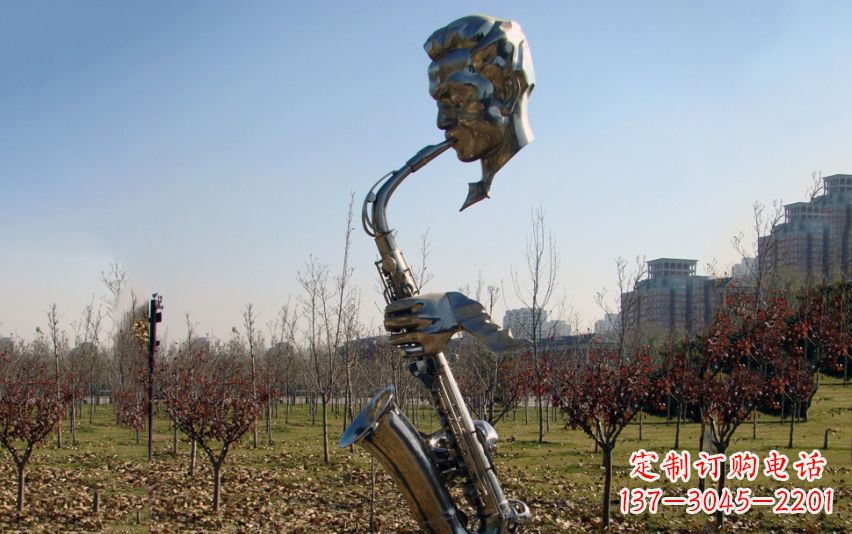 泰州不锈钢萨克斯雕塑流动的美丽