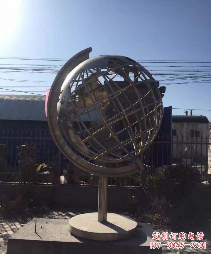 泰州不锈钢地球仪雕塑精美装饰室内空间