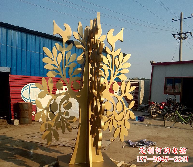 泰州不锈钢树叶园林景观雕塑——美妙绝伦的艺术之作
