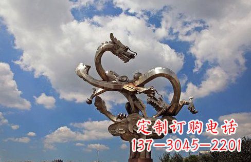 泰州不锈钢双龙戏珠雕塑——千古传说的艺术瑰宝