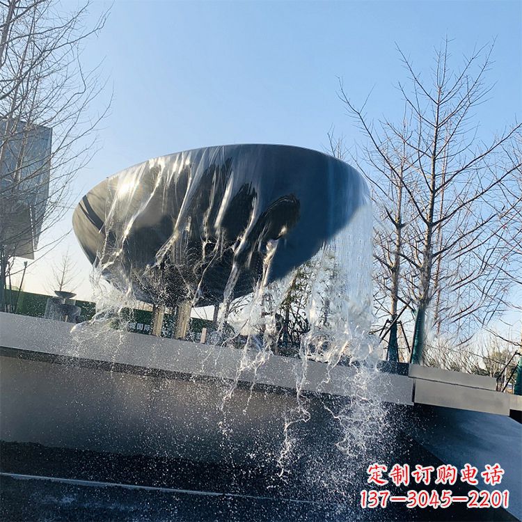 泰州不锈钢水钵瀑布喷泉景观雕塑