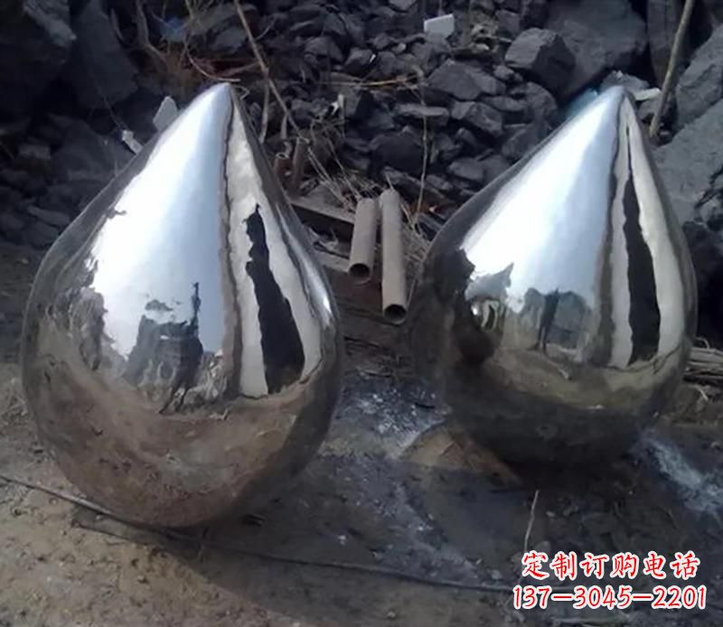 泰州不锈钢水滴雕塑美丽绽放