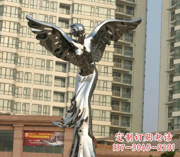 泰州不锈钢天使雕塑传递温暖的祝福