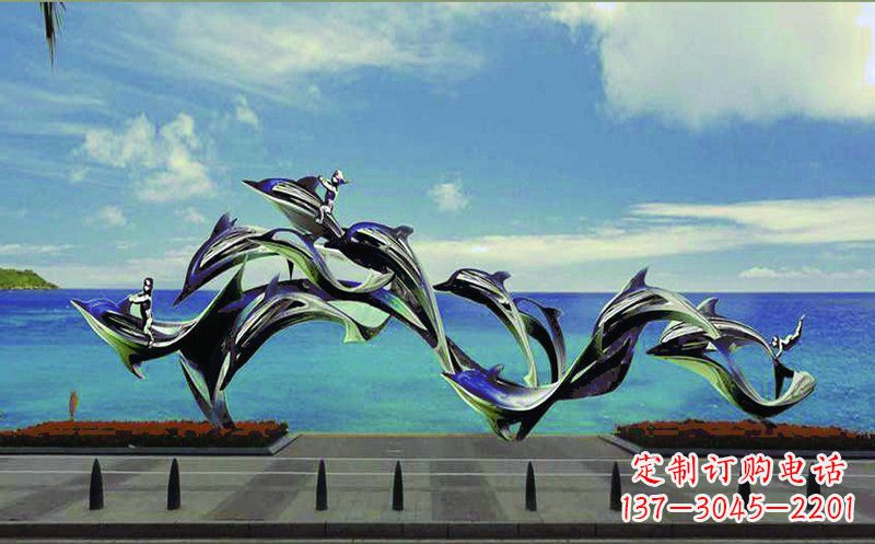 泰州不锈钢海豚广场雕塑——精致而又活泼