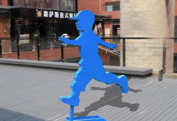 泰州儿童雕塑不锈钢跑步儿童雕塑