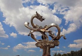 泰州不锈钢双龙戏珠雕塑——千古传说的艺术瑰宝