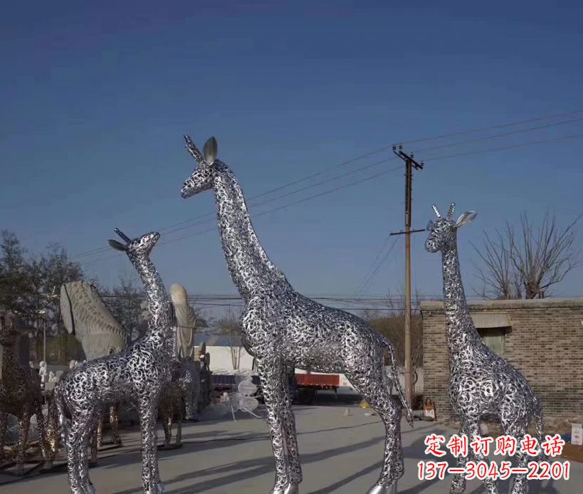 泰州不锈钢镂空雕塑长颈鹿