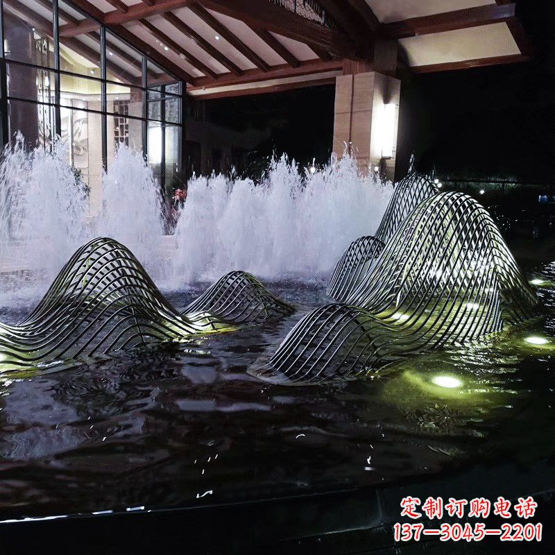 泰州不锈钢铁艺水景假山精美雕塑艺术