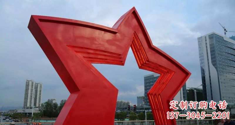 泰州不锈钢五角星拱门广场景观雕塑