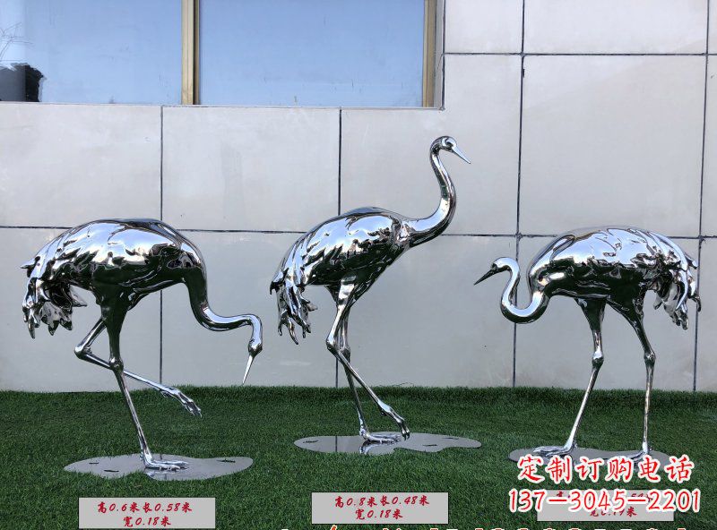 泰州不锈钢仙鹤雕塑传承中国古典美感