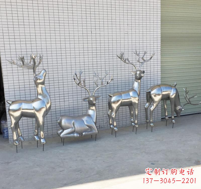 泰州不锈钢梅花鹿雕塑传承美丽的自然