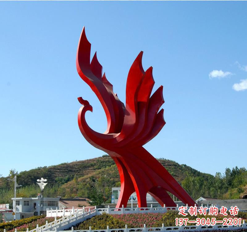 泰州不锈钢现代凤凰雕塑——给都市带来灵动之美
