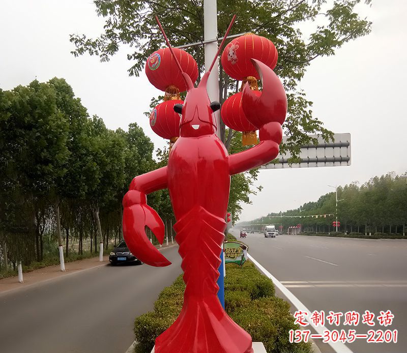 泰州不锈钢小龙虾雕塑精美之灵