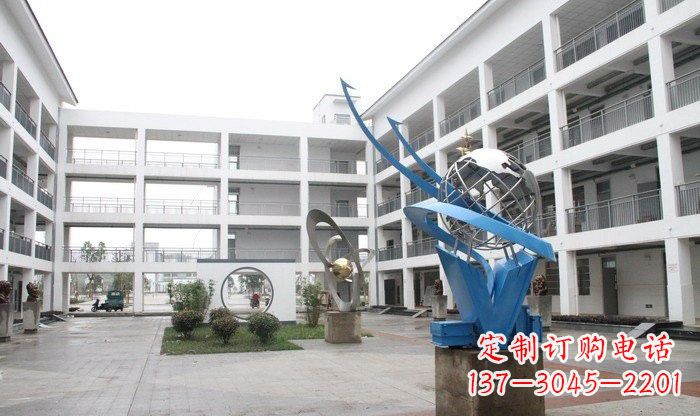 泰州不锈钢地球雕塑缔造美丽的校园