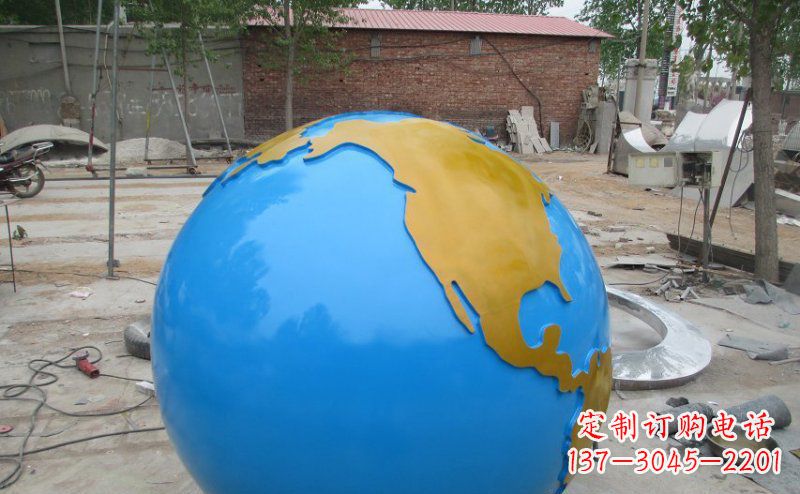 泰州不锈钢校园地球雕塑象征着全球友好