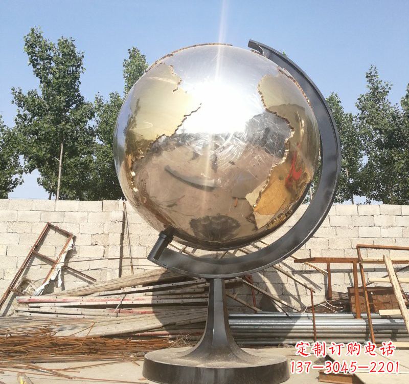 泰州不锈钢校园地球仪雕塑校园精神体现