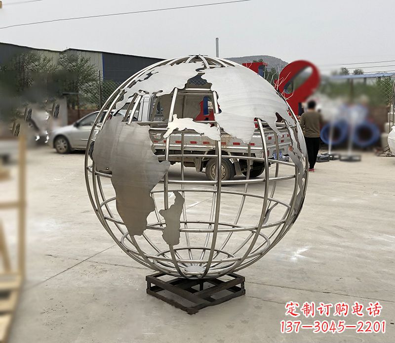 泰州不锈钢校园地球仪雕塑见证地球美景