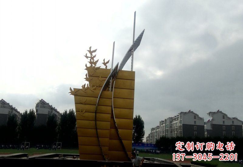泰州不锈钢校园帆船雕塑引领新时代