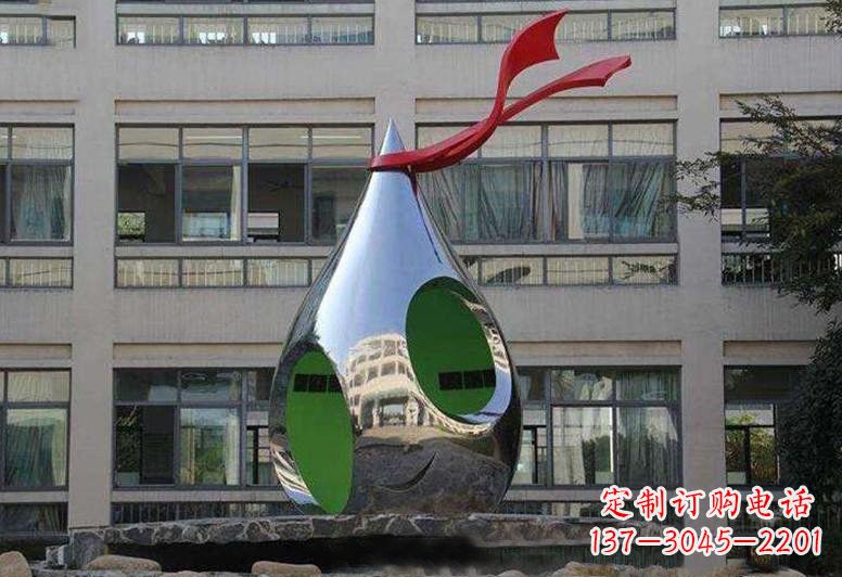 泰州不锈钢校园水滴雕塑