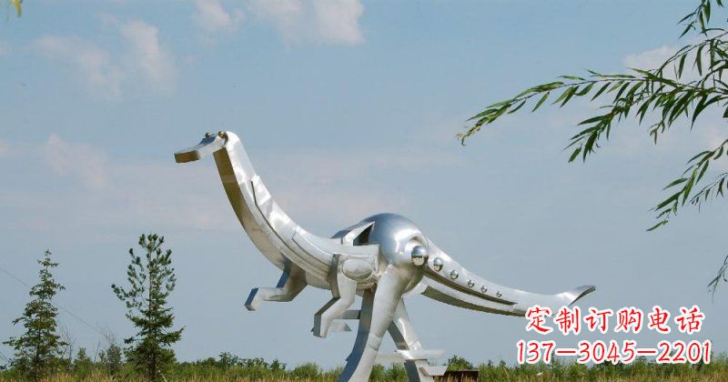 泰州不锈钢鸭嘴龙雕塑传递自然之美