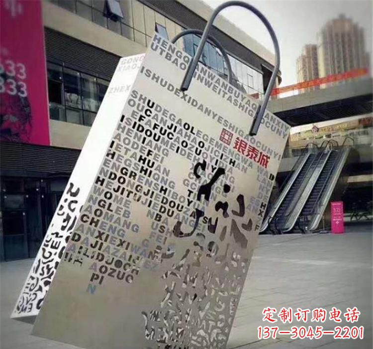 泰州精致的不锈钢购物袋雕塑