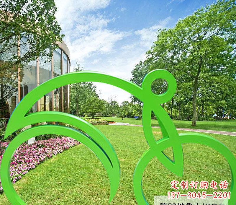 泰州不锈钢荧光绿骑行艺术
