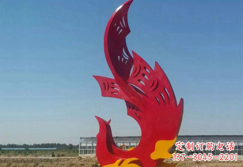 泰州凤凰雕塑传承不锈钢园林艺术