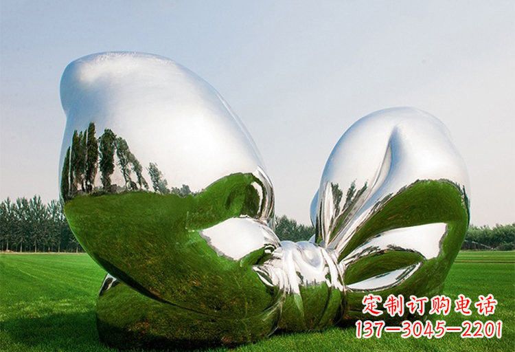 泰州艺术之美——不锈钢园林大型蝴蝶结雕塑