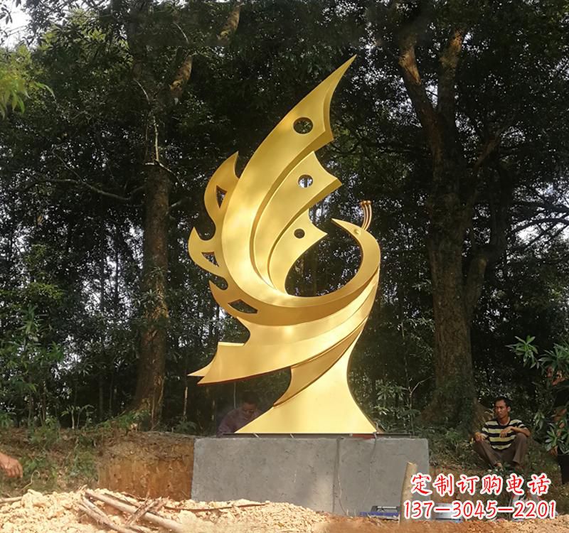 泰州不锈钢园林金凤凰雕塑